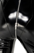Load image into Gallery viewer, Black vinyl catsuit