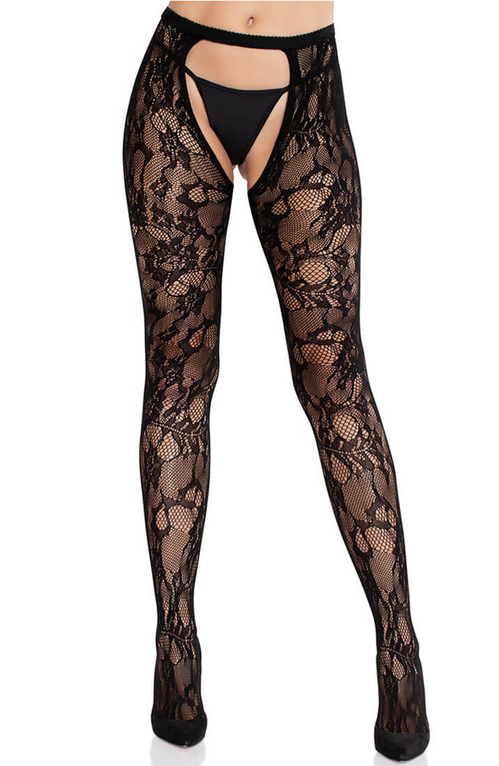 Seductive lace tights with open cutout back - COAX Copenhagen