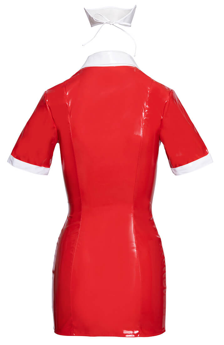 Red vinyl naughty nurse costume - To The Rescue