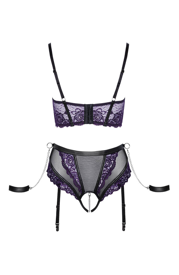 Shelf bra, garter belt & panty