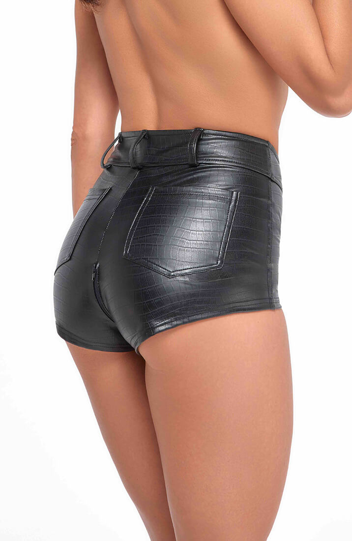 Wet look X Crocodile Mini Short