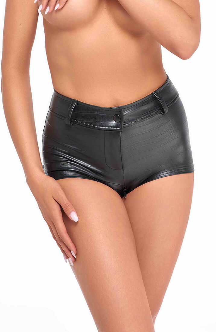 Wet look X Crocodile Mini Short
