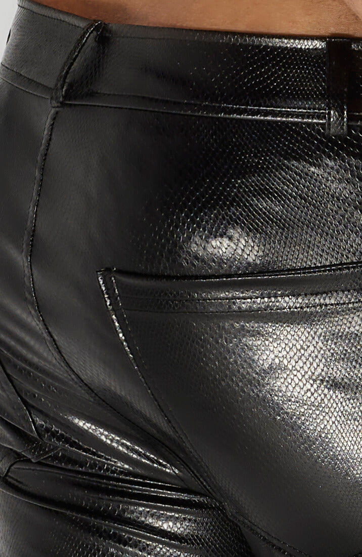 Wet look X snakeskin pants - ALPHA