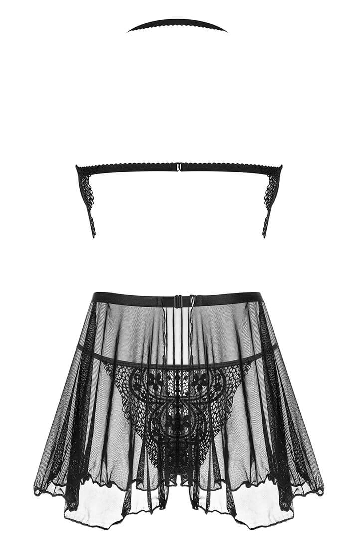 Sensual lace and mesh textures in close-up