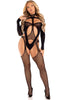 Black bodystocking with cut-out teddy