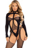 Black bodystocking with cut-out teddy