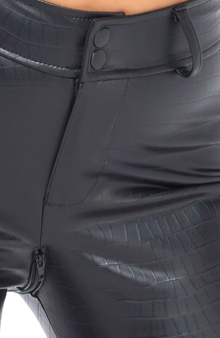 Wet look X Crocodile Pants