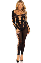 Load image into Gallery viewer, Black footless bodystocking lingerie