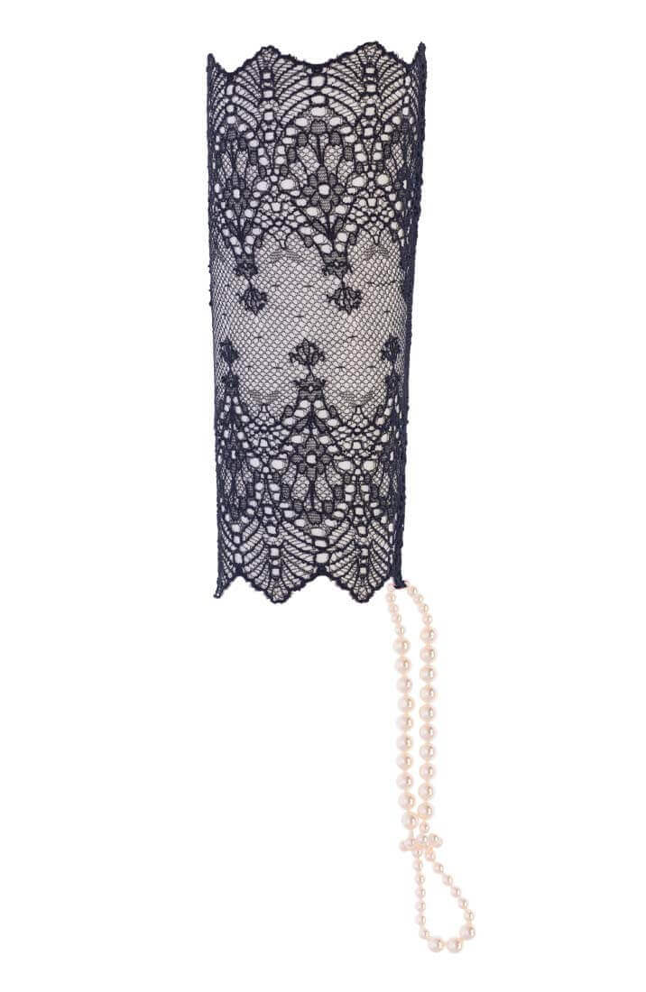 COAX Copenhagen black glove featuring Manacor pearls for sensual touch and intimate play
