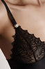 Black lace bralette with white pearls - Destino Bra