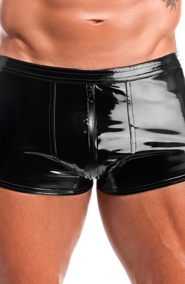 Black latex-look PVC boxer briefs fetish clothing - COAX Fetish