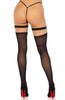 Black thigh high stockings with garter top
