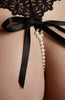 Black thong with white pearl string - Destino G-string