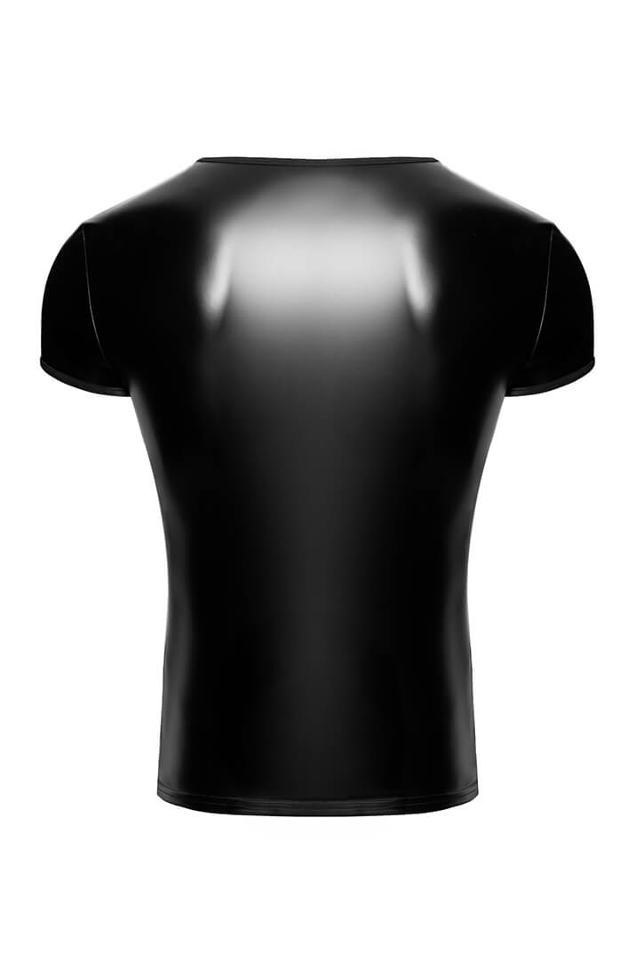 Black Wet Look T-Shirt - Night Form