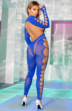 Load image into Gallery viewer, Blue footless bodystocking