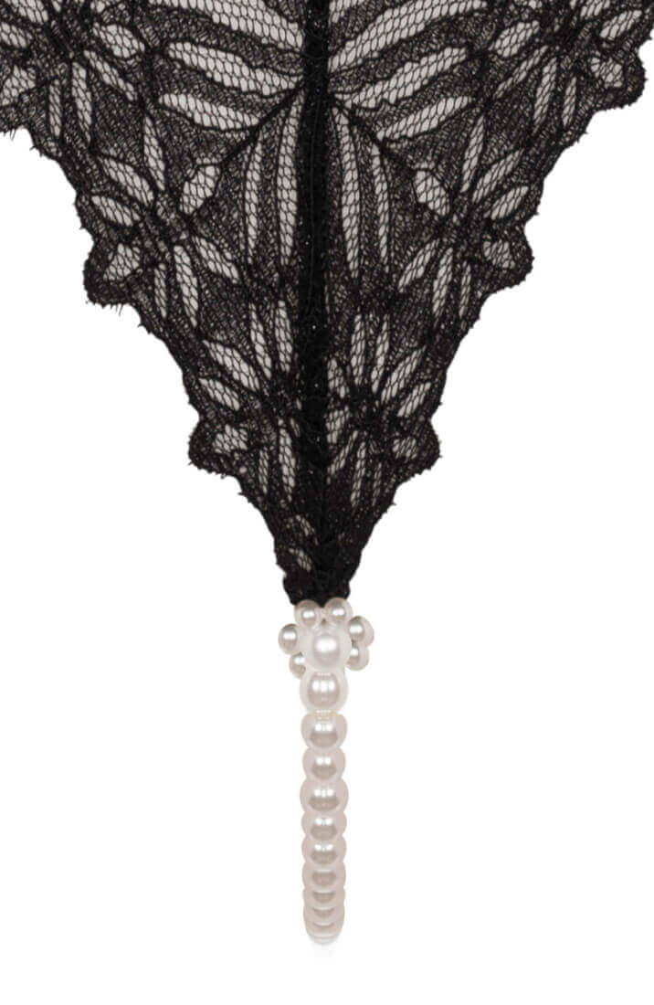 Black thong with pearl detail - COAX Copenhagen