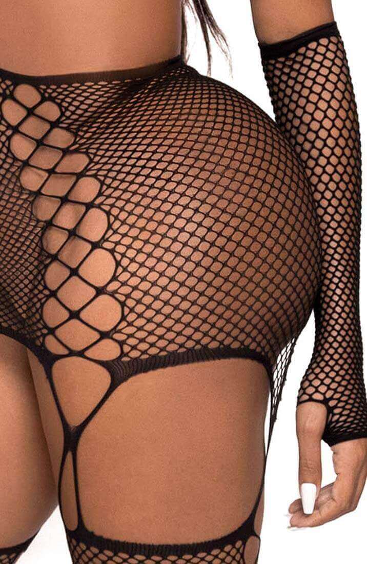 Dual net bodystocking & gloves
