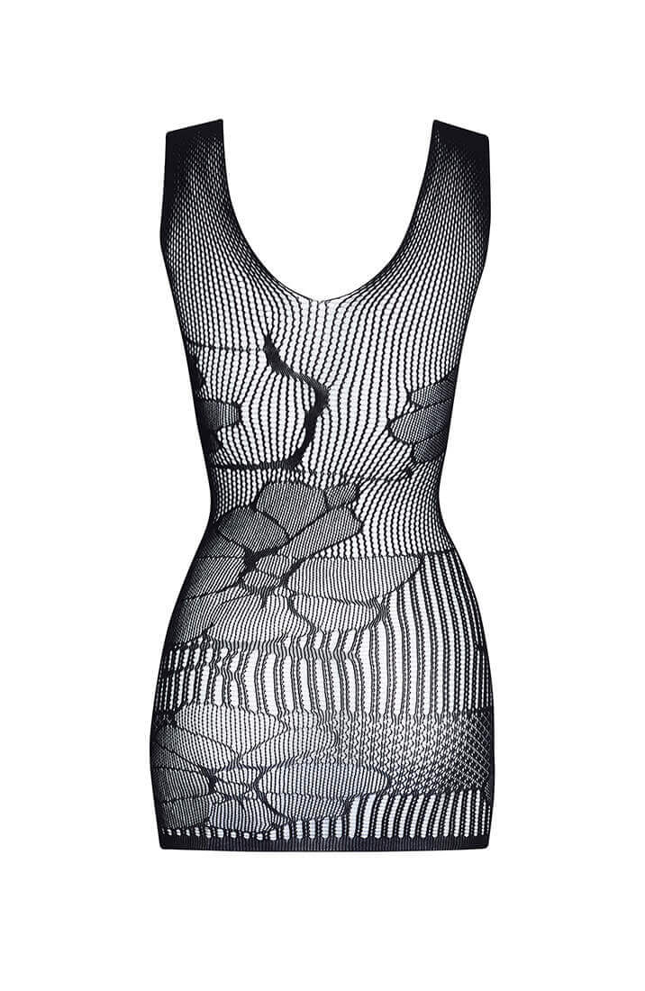 Dual net dress lingerie with floral pattern