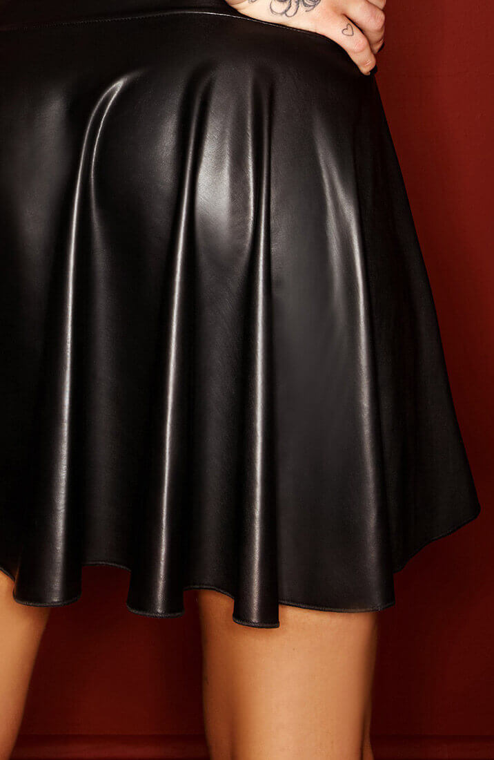 Erotic black Wet look babydoll dress
