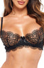 Erotic black wet look lingerie with lace