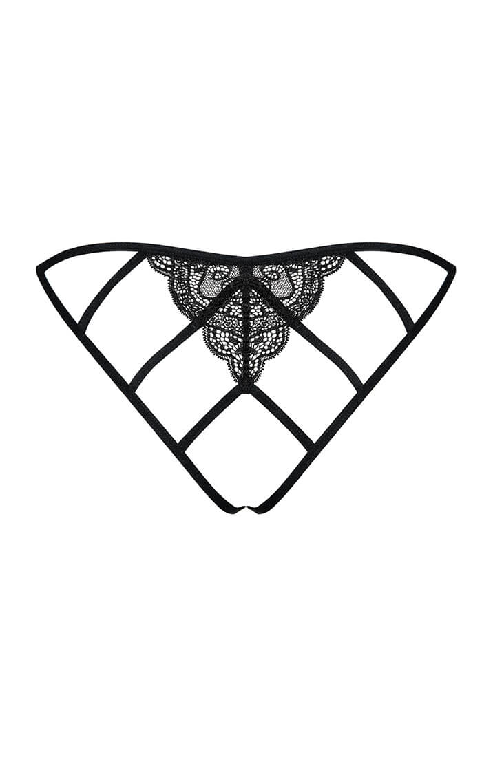 Erotic strappy crotchless panties
