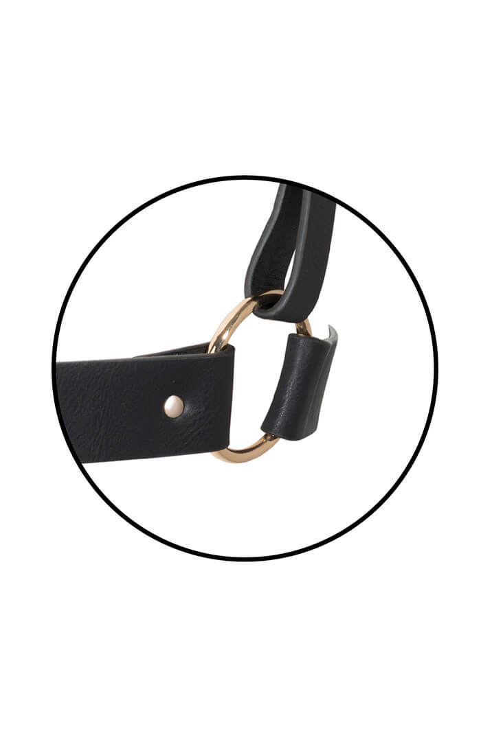 Statement lingerie accessory in cruelty-free faux leather