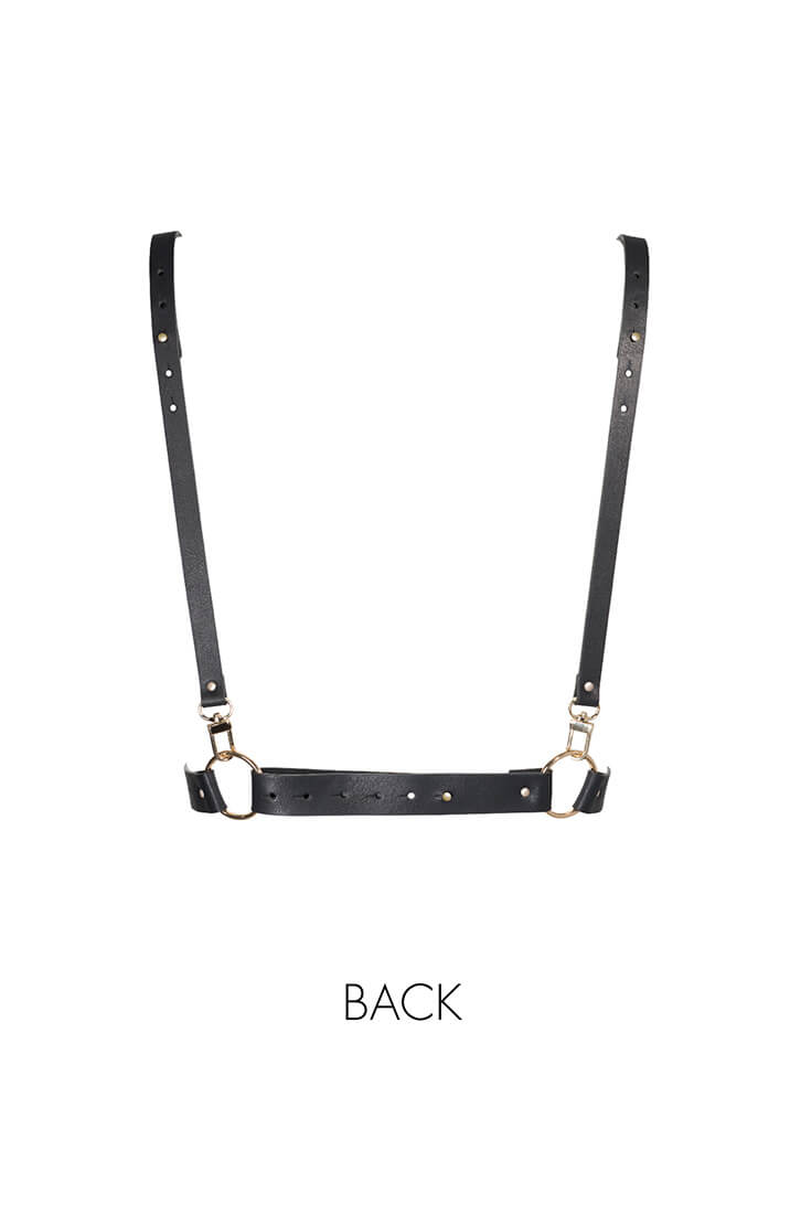 Erotic lingerie styling with bondage-inspired details