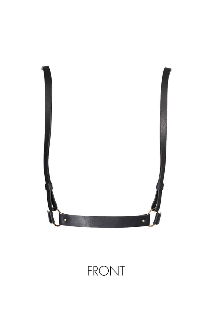 Seductive harness layering with vegan leather straps