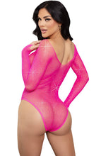 Load image into Gallery viewer, Hot pink bodysuit with rhinestones