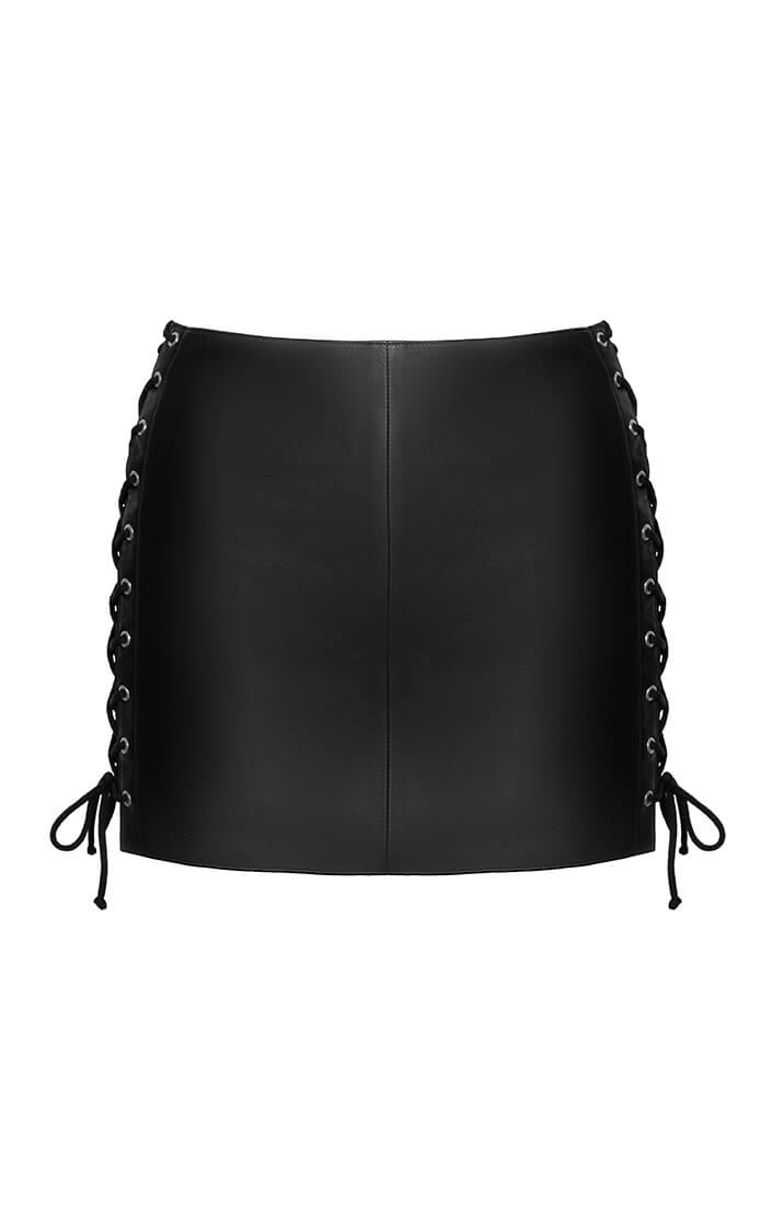 Leather mini skirt