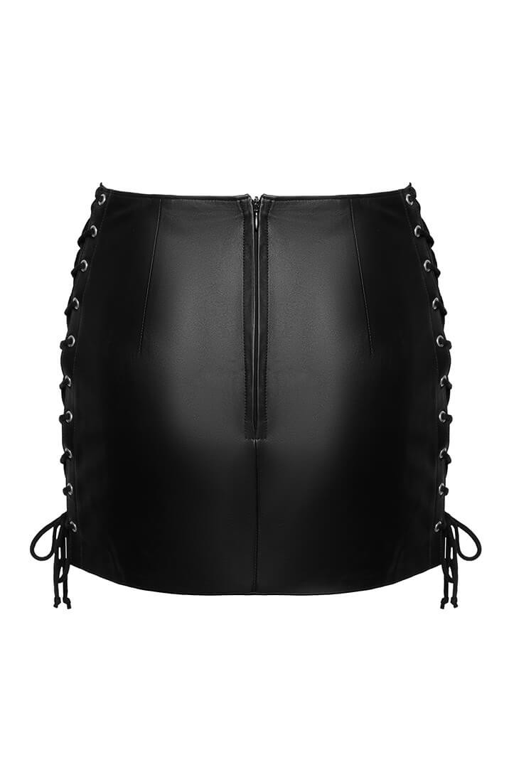 Leather mini skirt