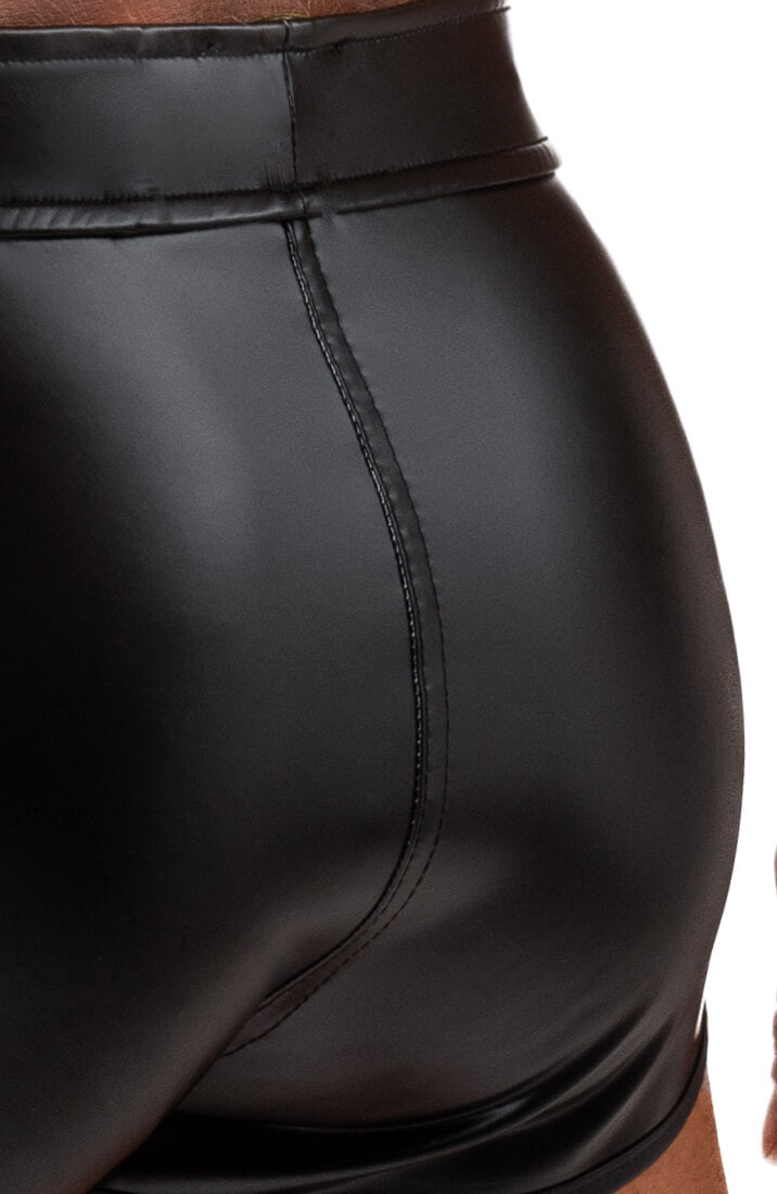 Black wet look boxers - close up back