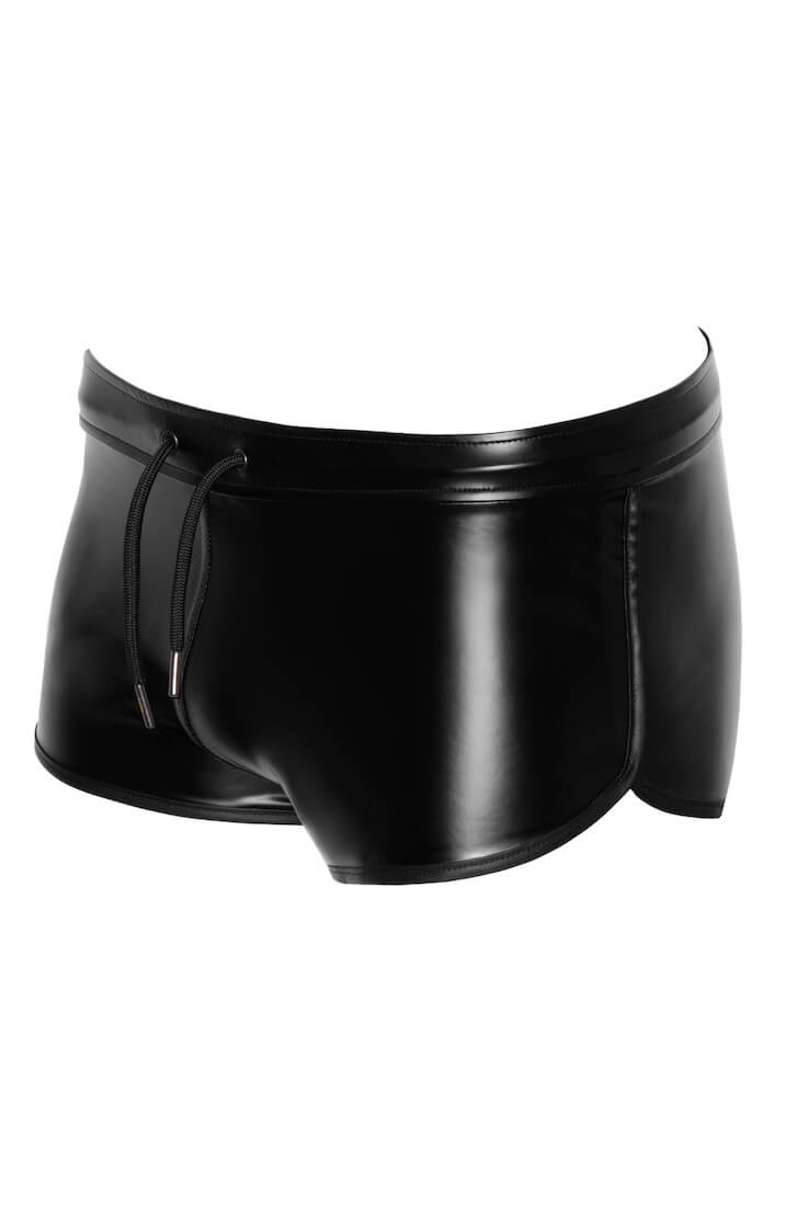 Black wet look boxers - side