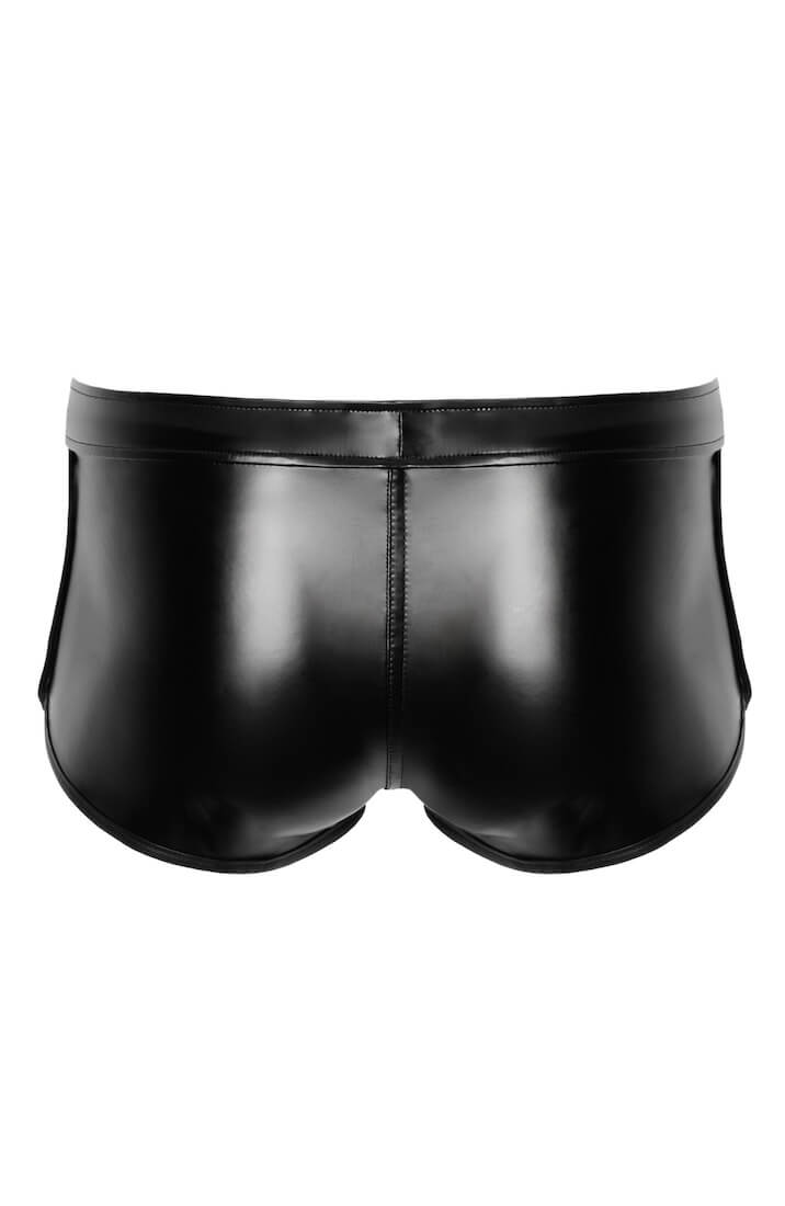 Black wet look boxers - back