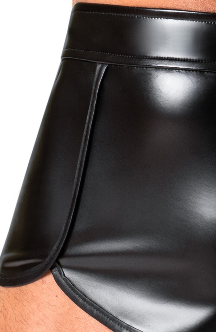 Black wet look boxers - close up side