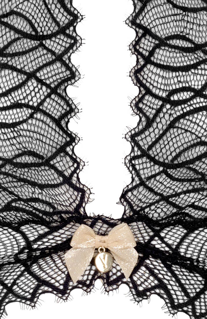 COAX Copenhagen luxury black bralette with Manacor pearls and soft, supportive fit