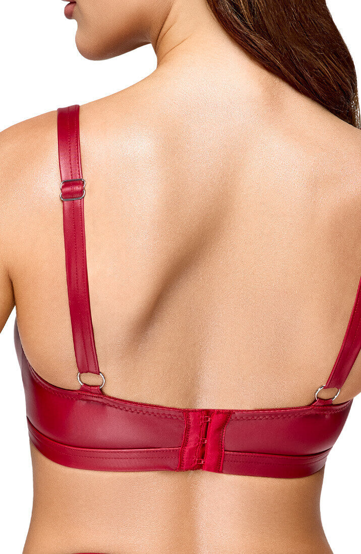 Red soft bondage lingerie set with restraints