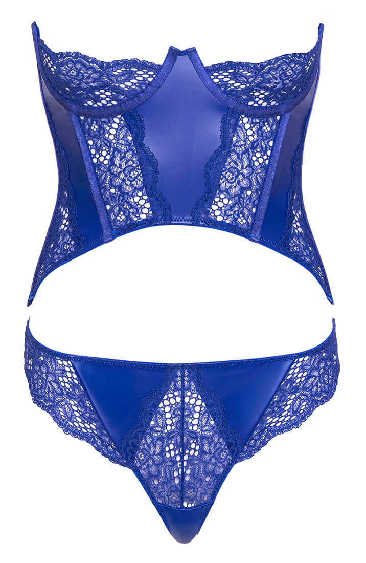 Royal Blue Strapless Corset with Quarter Cups