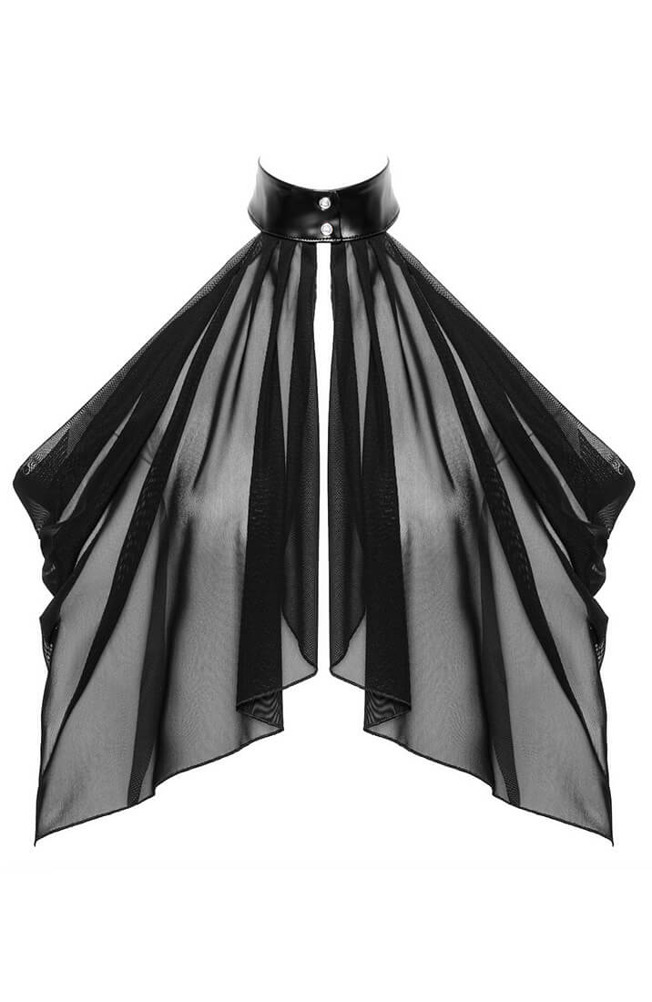 Sheer black bolero cape