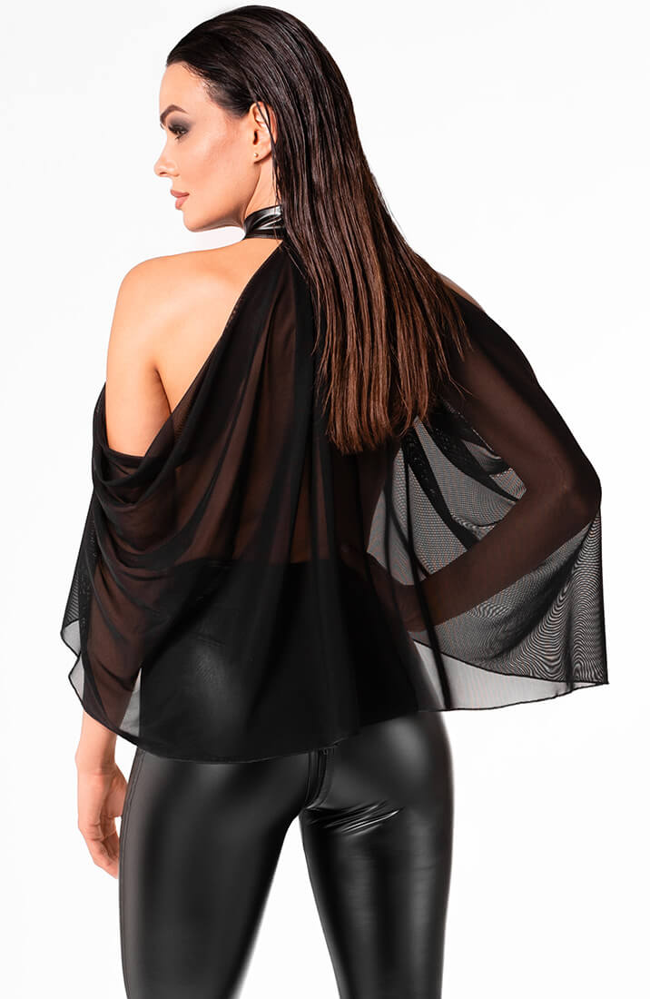 Sheer black bolero cape