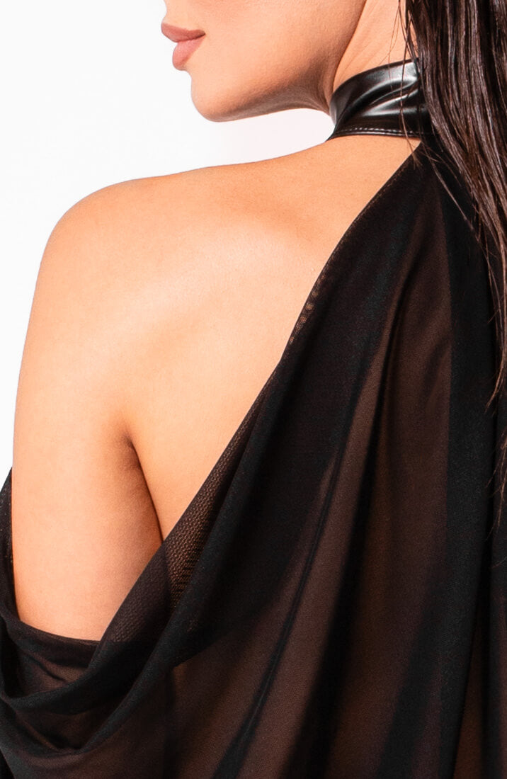 Sheer black bolero cape