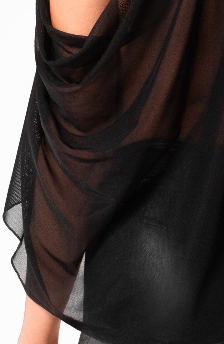 Sheer black bolero cape