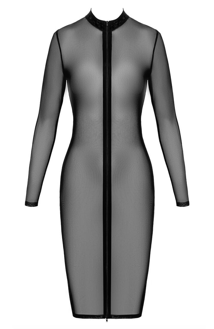 Sheer black midi dress