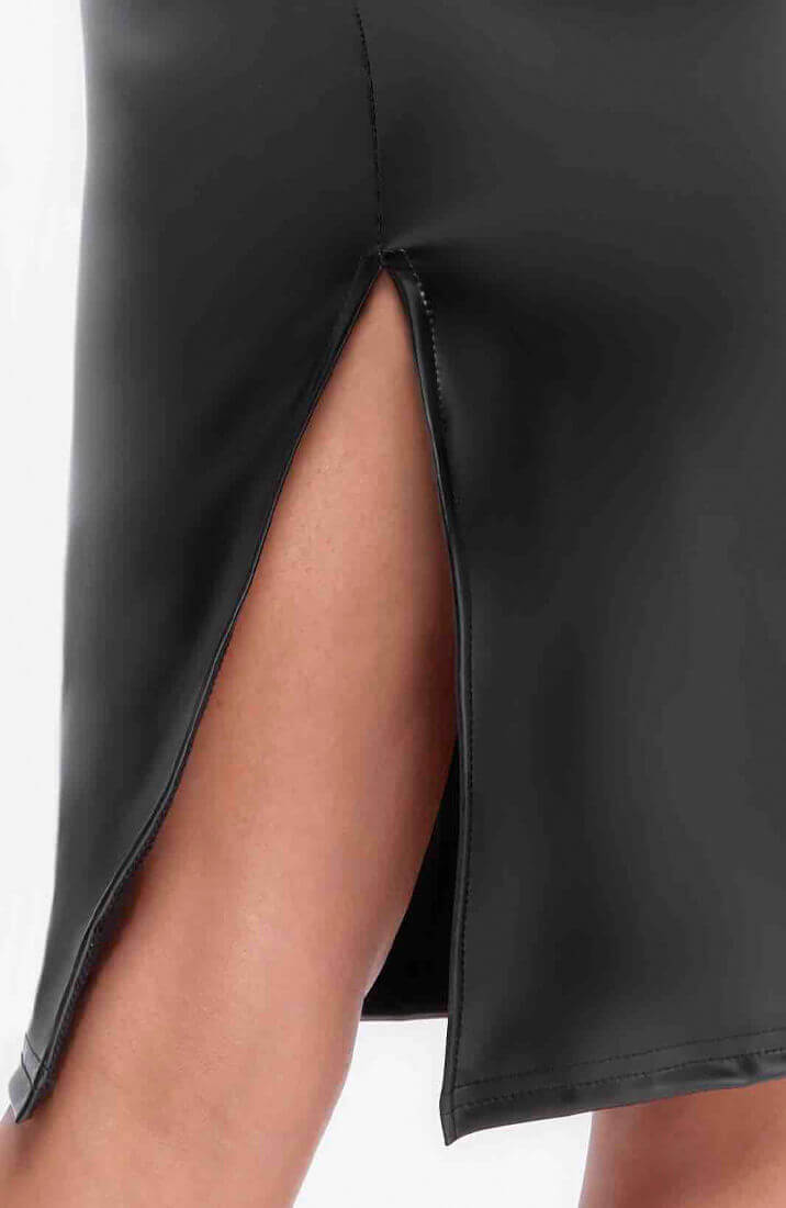 Wet look X sheer mesh pencil dress