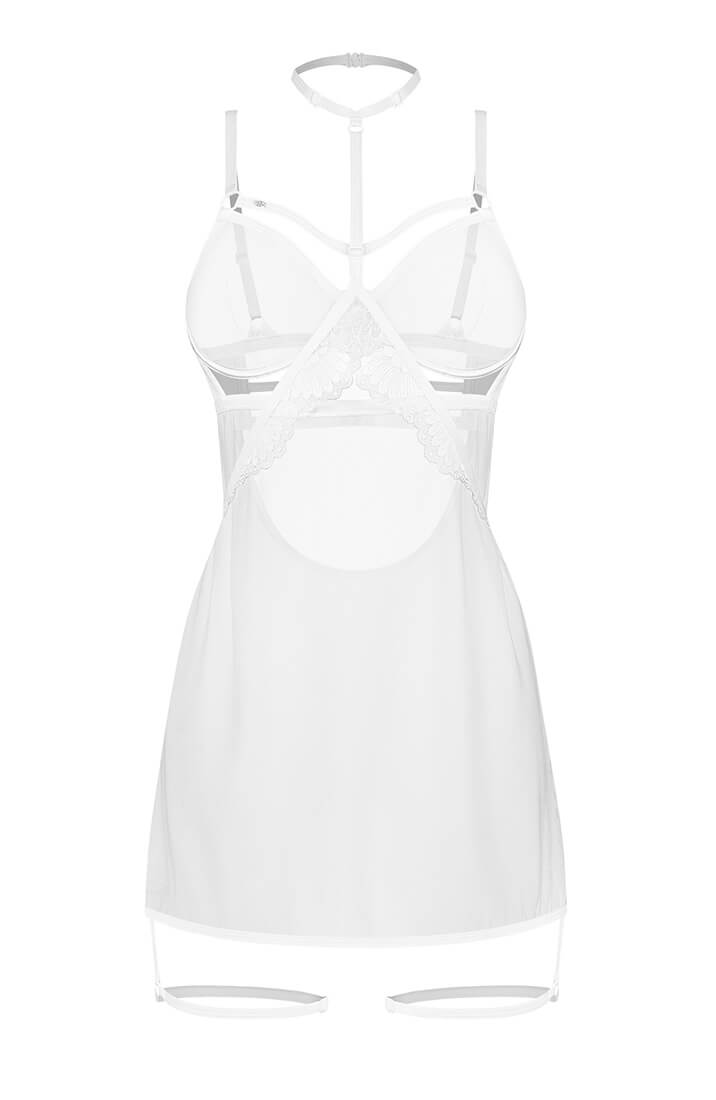 Sexy hseer white lace chemise - front