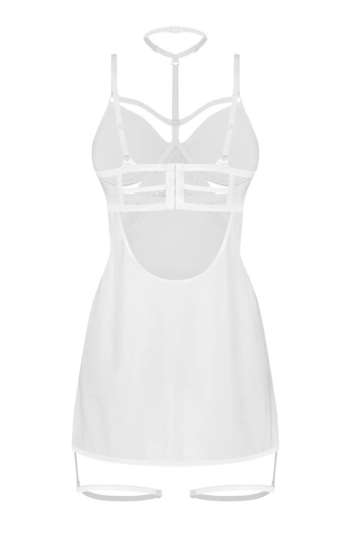 Sexy hseer white lace chemise - back