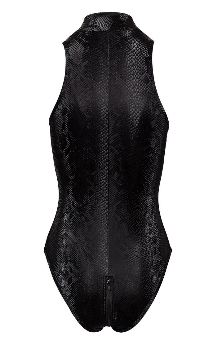 Black faux snakeskin bodysuit - Option One