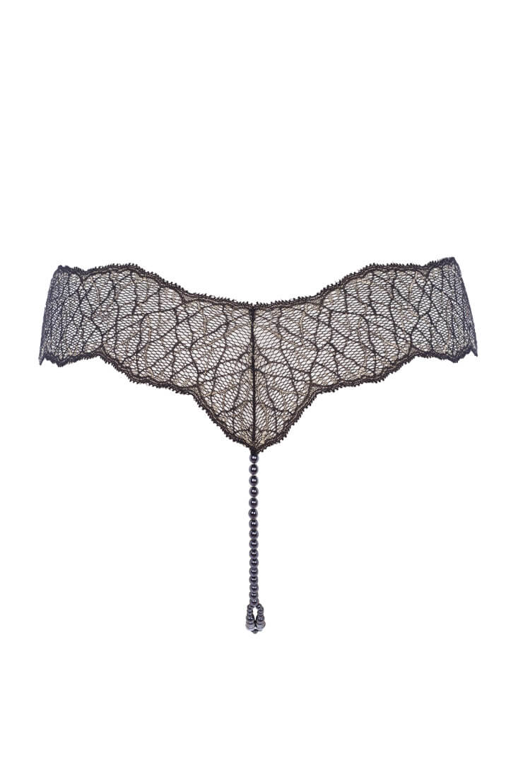 Black double pearl string - Sydney Dark Double