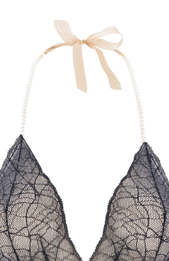 Black bodysuit with pearl string - Sydney Body Single