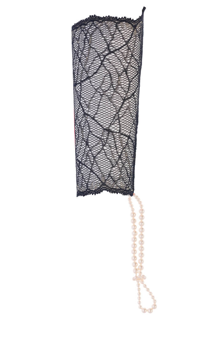 Black glove with stimulating pearls - Sydney Glove